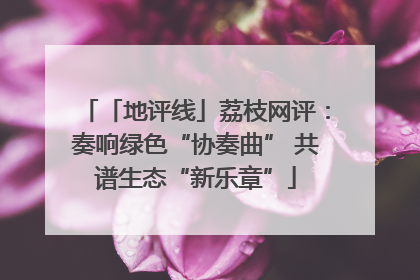 「地评线」荔枝网评：奏响绿色“协奏曲” 共谱生态“新乐章”