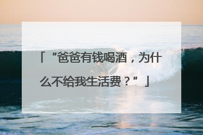 “爸爸有钱喝酒，为什么不给我生活费？”