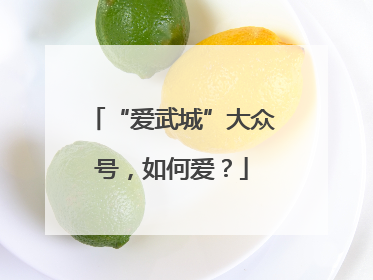 “爱武城”大众号，如何爱？