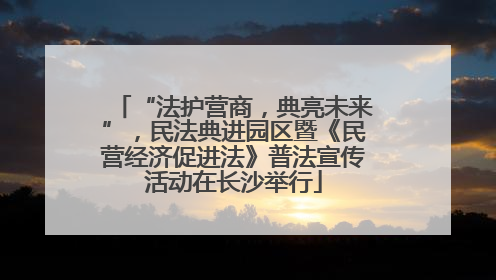 “法护营商，典亮未来”，民法典进园区暨《民营经济促进法》普法宣传活动在长沙举行