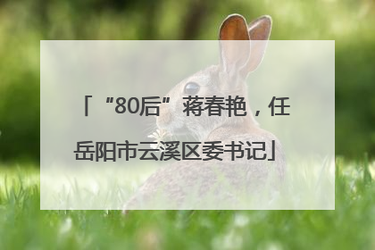 “80后”蒋春艳，任岳阳市云溪区委书记