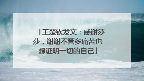 王楚钦发文：感谢莎莎，谢谢不管多痛苦也想证明一切的自己