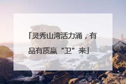灵秀山湾活力涌，有品有质赢“卫”来