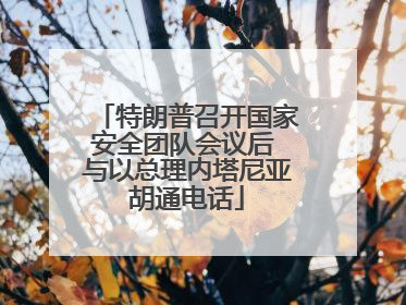 特朗普召开国家安全团队会议后 与以总理内塔尼亚胡通电话