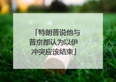 特朗普说他与普京都认为以伊冲突应该结束
