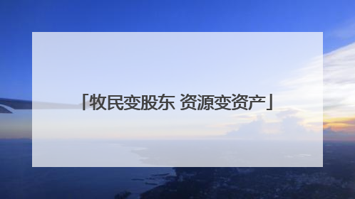 牧民变股东 资源变资产
