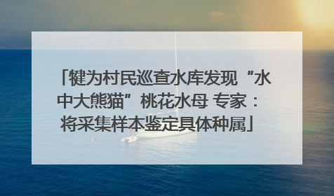 犍为村民巡查水库发现“水中大熊猫”桃花水母 专家：将采集样本鉴定具体种属