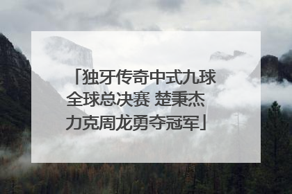 独牙传奇中式九球全球总决赛 楚秉杰力克周龙勇夺冠军