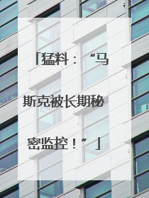 猛料：“马斯克被长期秘密监控！”