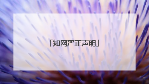 知网严正声明