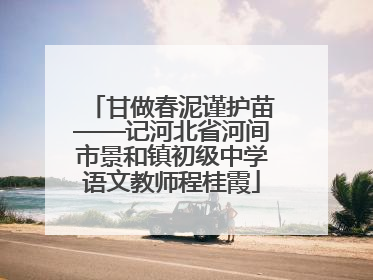 甘做春泥谨护苗——记河北省河间市景和镇初级中学语文教师程桂霞