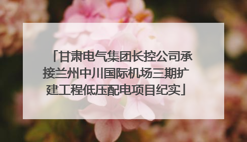 甘肃电气集团长控公司承接兰州中川国际机场三期扩建工程低压配电项目纪实
