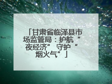 甘肃省临泽县市场监管局：护航“夜经济” 守护“烟火气”