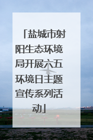 盐城市射阳生态环境局开展六五环境日主题宣传系列活动