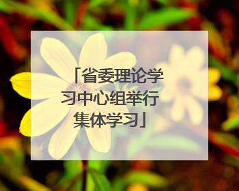 省委理论学习中心组举行集体学习