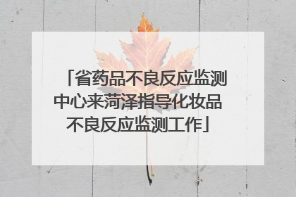 省药品不良反应监测中心来菏泽指导化妆品不良反应监测工作