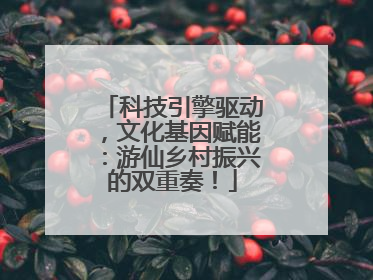 科技引擎驱动，文化基因赋能：游仙乡村振兴的双重奏！