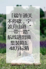 端午通关不停歇，宁波舟山港“一带一路”航线进出境集装箱1.48万标箱