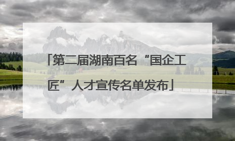 第二届湖南百名“国企工匠”人才宣传名单发布