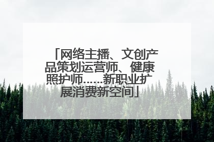 网络主播、文创产品策划运营师、健康照护师……新职业扩展消费新空间