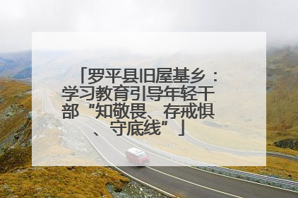 罗平县旧屋基乡：学习教育引导年轻干部“知敬畏、存戒惧、守底线”