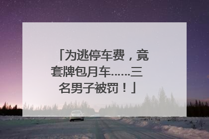 为逃停车费，竟套牌包月车……三名男子被罚！