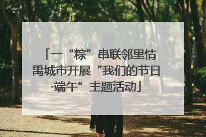 一“粽”串联邻里情 禹城市开展“我们的节日·端午”主题活动