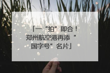 一“拍”即合！郑州航空港再添“国字号”名片