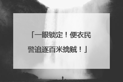 一眼锁定！便衣民警追逐百米擒贼！