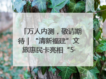 万人内测，敬请期待｜“清新福建”文旅惠民卡亮相“5·19 中国旅游日”福建分会场