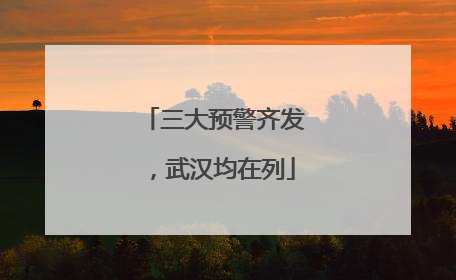 三大预警齐发，武汉均在列