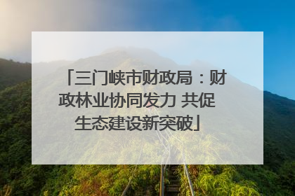 三门峡市财政局：财政林业协同发力 共促生态建设新突破