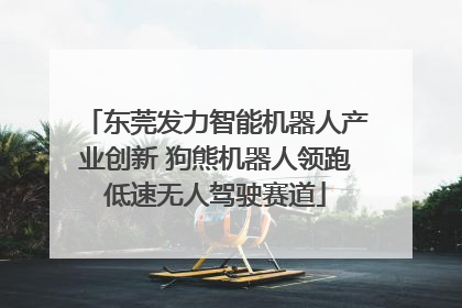 东莞发力智能机器人产业创新 狗熊机器人领跑低速无人驾驶赛道