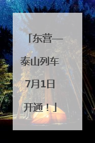东营—泰山列车7月1日开通！