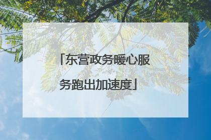 东营政务暖心服务跑出加速度