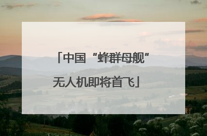 中国“蜂群母舰”无人机即将首飞