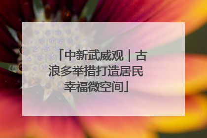 中新武威观｜古浪多举措打造居民幸福微空间