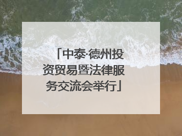 中泰·德州投资贸易暨法律服务交流会举行