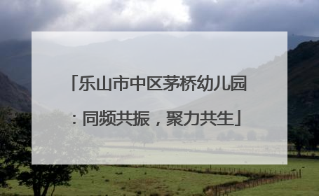 乐山市中区茅桥幼儿园：同频共振，聚力共生