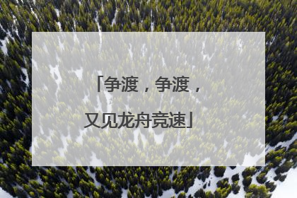 争渡，争渡，又见龙舟竞速