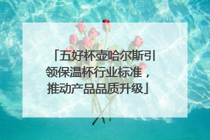 五好杯壶哈尔斯引领保温杯行业标准，推动产品品质升级