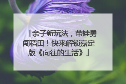 亲子新玩法，带娃勇闯稻田！快来解锁嘉定版《向往的生活》