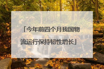 今年前四个月我国物流运行保持韧性增长