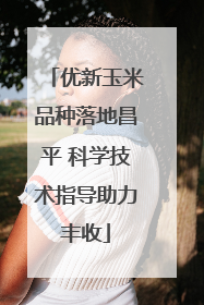 优新玉米品种落地昌平 科学技术指导助力丰收