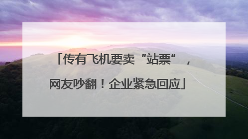传有飞机要卖“站票”，网友吵翻！企业紧急回应