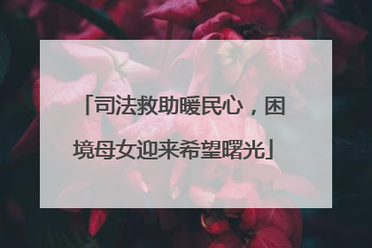 司法救助暖民心，困境母女迎来希望曙光