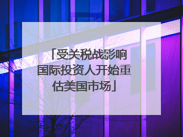 受关税战影响 国际投资人开始重估美国市场