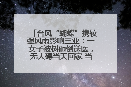 台风“蝴蝶”携较强风雨影响三亚：一女子被树砸倒送医，无大碍当天回家 当地已紧急清障