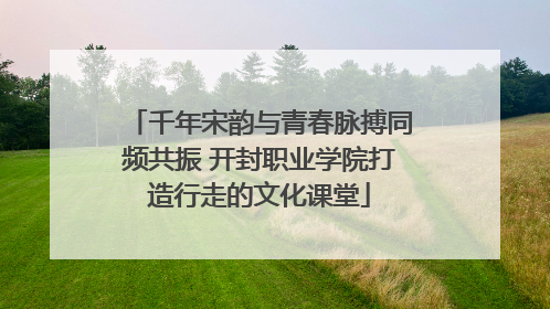 千年宋韵与青春脉搏同频共振 开封职业学院打造行走的文化课堂