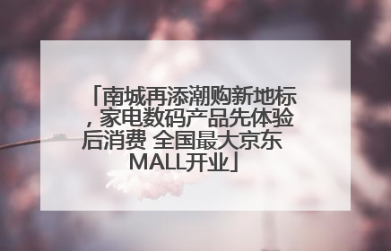 南城再添潮购新地标，家电数码产品先体验后消费 全国最大京东MALL开业